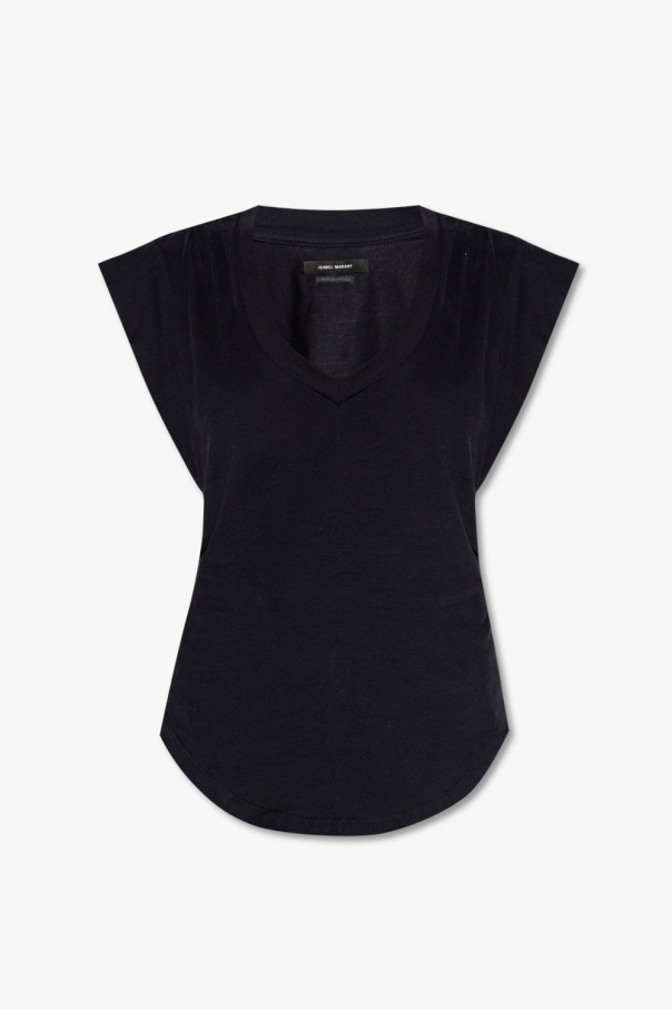 ★Isabel Marant★ Jaffer Logo Short Sleeve T-Shirt Black TS0 Zafferh Tee-Shirt Man black | ISABEL MARANT Official online